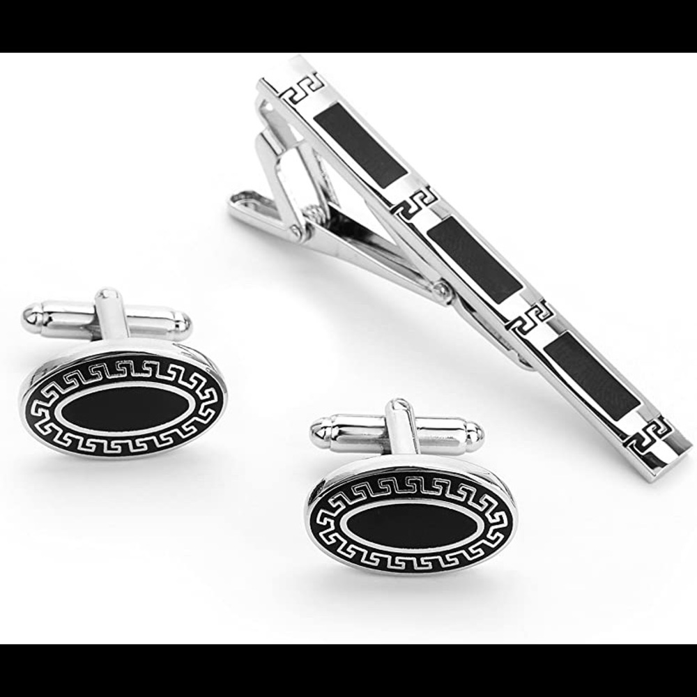Men’s Cufflink and Tie Clip Set